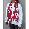 Soccer Ball Fleece Scarf (Red)