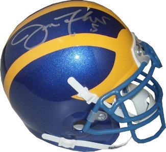 Joe Flacco Autographed/Hand Signed Delaware Fightin' Blue Hens Schutt Authentic Mini Helmet