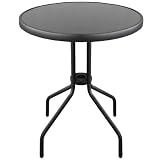 Produkt-Bild: Bistrotisch Balkontisch Glastisch &Oslash;60cm - Schwarz