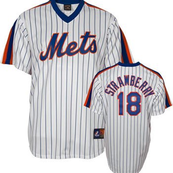 Darryl Strawberry New York Mets Majestic Pinstripe Cooperstown Replica Jersey - L