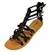 Black Strappy Gladiator Flat Sandal Shoe Size 10