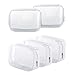 5 Pack Clear PVC Zippered Toiletry Carry Pouch Portable Cosmetic Makeup Bag for Vacation, Bathroom and Organizing (Small, White)