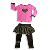 Rubbies - Toddler Girls Long Sleeve Skegging Set, Pink, Brown