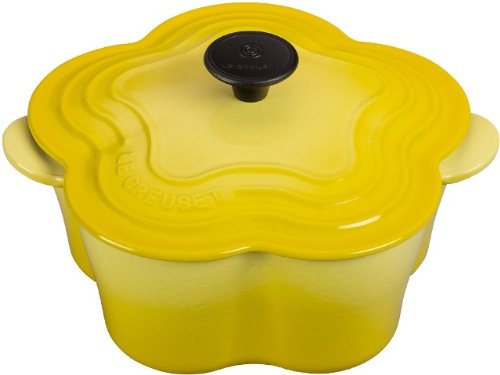 Le Creuset Soleil Enameled Cast Iron 2.25 Quart Flower-Shaped Cocotte