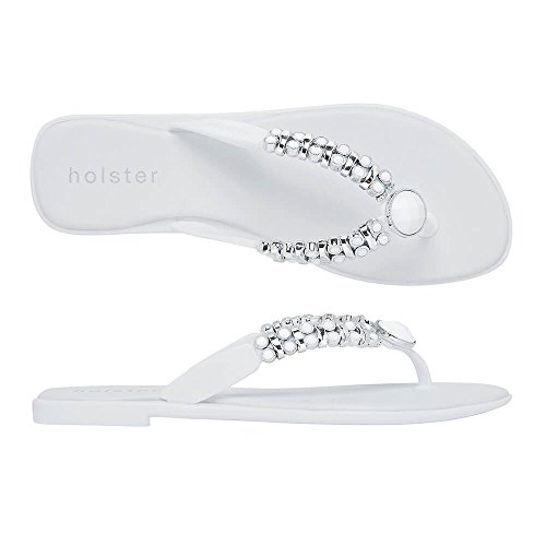 Women's Vegan Jeweled Adorn Flat Jelly Sandals