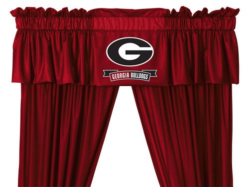 NCAA University of Georgia Bulldogs - 5pc Jersey Drapes-Curtains and Valance Set