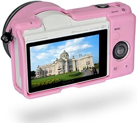 TKHOT Multi-color Camera Bags Cover Silicone Skin Soft Protective Body Rubber Case For Sony Alpha A5100 A5000 16-50mm DSLR Camera Bag (pink)
