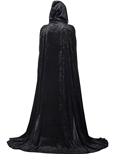 Unisex Crushed Velvet Hooded Christmas Cloak Full Length Costume Party Capes