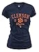 MJ Soffe NCAA Clemson Tigers Women's Fitted Collegiate Basic Logo V-Neck Tee