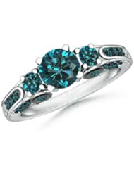 Enhanced Blue Diamond Engagement Ring