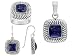 LAPIS LAZULI EARRINGS, RING, AND ENHANCER STERLING SILVER SET