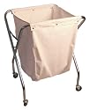 Laundy Caddy Cart - With Sturdy Canvas Bag (Chrome) (35"H x 24.5"W x 21.25"D)