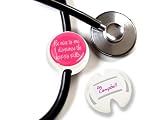 I Dispense the Happy Pills Humorous Pink Stethoscope Id Tag