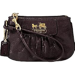 Coach Madison Leather Wristlet Pouch Bag 41977 Espresso