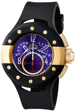 Invicta Men's 5690 S1 Collection Chronograph 18k Gold-Plated Black Rubber Watch