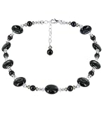 Onyx Swarovski Crystal Sterling Silver 16 18 20 22 24 Necklace with Lobster Clasp