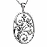 0.38 Ct.T.W. Round Brilliant Diamonds in 14K White Gold Pendant Necklace. Journey Diamond Floral Pendant Necklace