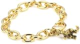 Privileged NYC Dinosaur Charm Gold plated Cable Chain Bracelet 7