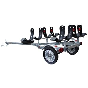 Malone MicroSport Trailer Four Kayak Transport Package with 4 Malone AutoLoader XV Kayak Carriers by