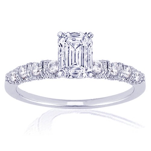 .60 Ct Emerald Cut Diamond Vintage Heirloom Milgrain Engagement Ring 14K SI1