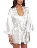 Dreamgirl Charmeuse Chemise and Robe White Medium