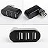 Axiom (TM) Black 3 Ports USB 2.0 Mini Rotate Splitter Adapter Hub for PC Notebook Laptop