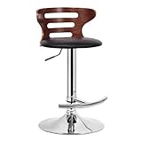 Baxton Studio Buell Walnut and Black Modern Bar Stool