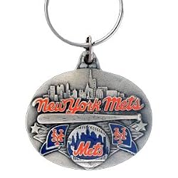 New York Mets Oval Pewter Keychain