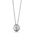 Sterling Silver 925 Round Cubic Zirconia CZ Solitaire Pendant Necklace - Ideal Gift For Mother, For Her, Birthday, Anniversary, Bridal, Wedding, Engagement