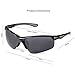Duduma Polarized Sports Sunglasses for Baseball Cycling Fishing Golf Tr58 Superlight Frame (Black/Grey)
