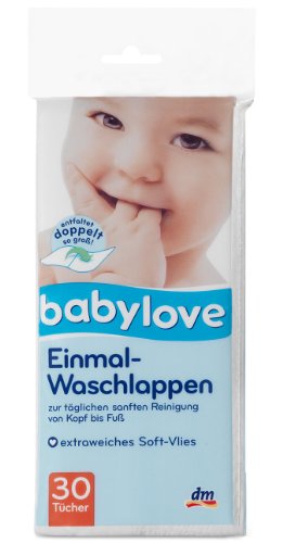 Babylove Einmal Waschlappen, 2er Pack (2 x 30 Stück)