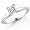 14k White Gold 1/3 Carat Princess Cut Solitaire Diamond Ring - (I-J;I1-I2) Size 5
