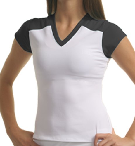 V-Neck Tennis Fitness Top with Sleeves