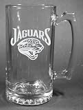 NFL Jacksonville Jaguars Laser Etched 27oz Glass Beer Mug