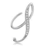 Silver Toned Initial Letter Brooch Pin - S - Ideal Gift For Mother Day, Anniversary, Engagement, Wedding, Birthday, For Her