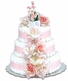 Bloomers Pink Roses with Polka Dots Large Diaper Cake