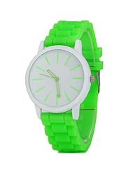 Sotijobs Unisex Men Women Silicon Band Puddy Color Analog Quartz Wrist Sports Watch Green