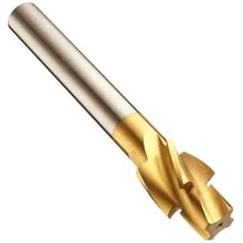 Alvord Polk 307 High-Speed Steel Counterbore, Built-In Pilot, TiN Coating, 1/32" Oversize