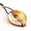 Handmade Leaf Shaped Murano Glass Pendant- Foglia Red Style 1