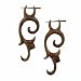 KEPA - Organic Hand Carved Sono Wood Earrings with Wood Post - From Indonesia - Sold as a Pair - 20mm x 60mm