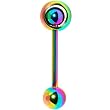 Rainbow Titanium Orbital Barbell Tongue Ring