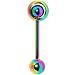 Rainbow Titanium Orbital Barbell Tongue Ring