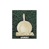 Nevada Wolf Pack Solid 10K Gold ''NEVADA'' Baseball Pendant