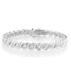 0.50 Carat tw Diamond Tennis Bracelet in Sterling Silver: Jewelry