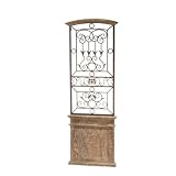 Home/Garden Décor By CBK Faux Door Wall Art With Rusticblack Scrollwork/ Iron And Wood