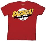 The Big Bang Theory Bazinga ! Adult T-shirt Tee, Red