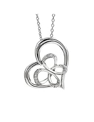 Jessica Simpson I Am Free Diamond Butterfly Heart Pendant 1/20ctw