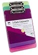 Charles Leonard Inc. Clipboard Plastic/Transparent with Low Profile Clip, Letter Size, Neon Assorted, 3 Each (89775)