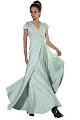 Applique Crystals Beaded Lace Crystal Chiffon/Taffeta/Tulle Mother-of-the-Bride Dress 