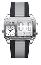 Versus By Versace Gents 'Twin Twice' Steel Silver And Black Strap Watch